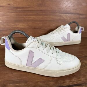 VEJA V-10 Leather Sneakers Girls Size 6.5Y Low Top Shoes